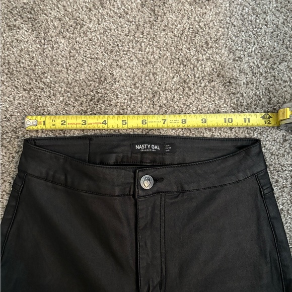NASTY GAL Black Coated High Waist Pants - Picture 5 of 8